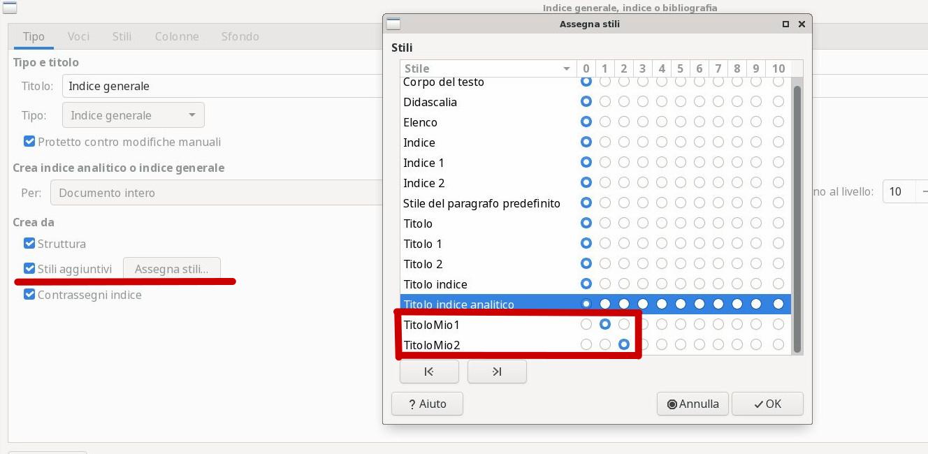 indice generale o analitico