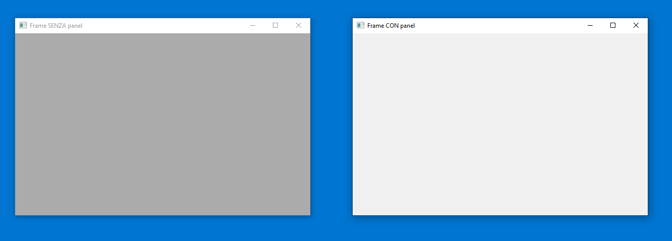 Finestre CoN e SENZA pannello